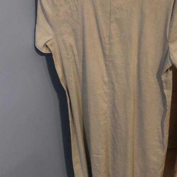 Theory light moss green size 6 linen blend short sleeve dress - Picture 2 of 9